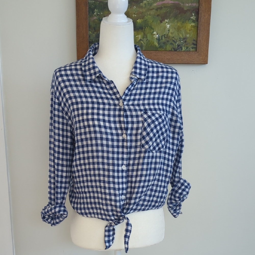 Rails Blue And White Gingham Button Down